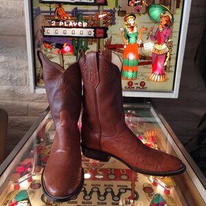 Hand Made Ostrich Western Cowboy Boots men's 10.5 by David's of Nogalas Arizona